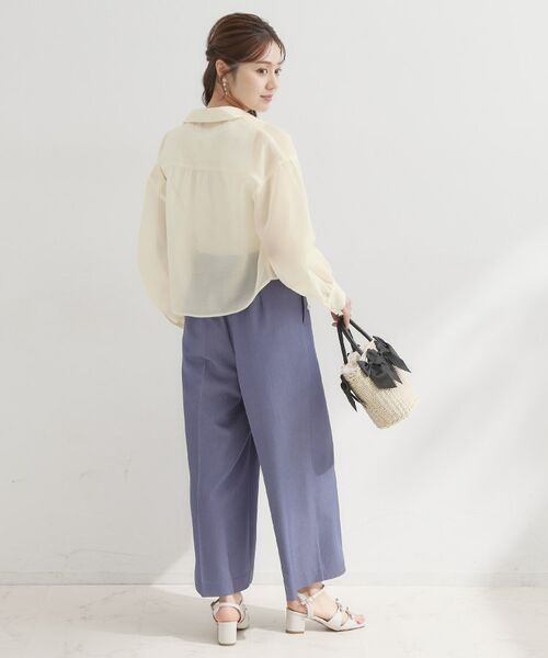 Couture Brooch / クチュールブローチ シャツ・ブラウス | パール調ボタン・オーガンジーショート丈シアーシャツ | 詳細7