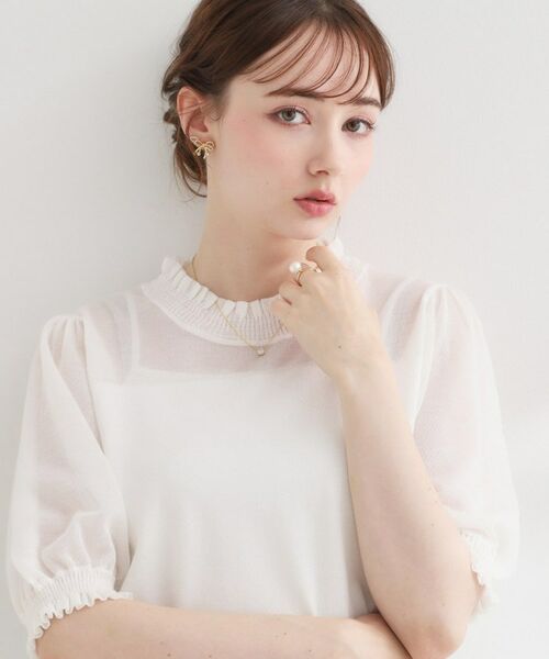 Couture Brooch / クチュールブローチ ニット・セーター | LEVITAシャーリングニットトップス | 詳細1