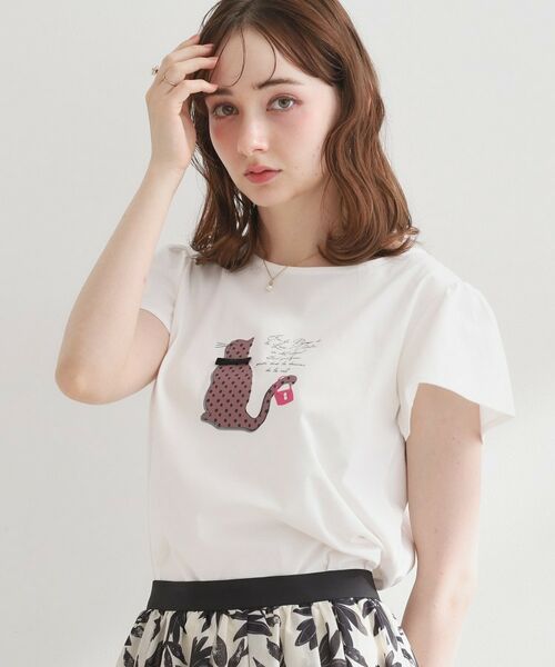Couture Brooch / クチュールブローチ Tシャツ | フレンチCAT プルオーバー（ホワイト(101)）