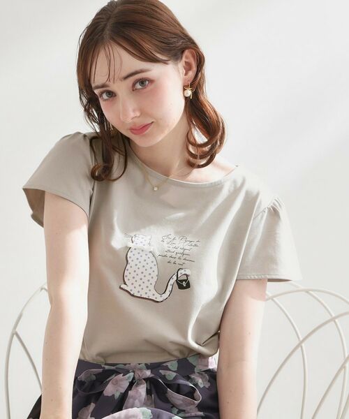 Couture Brooch / クチュールブローチ Tシャツ | フレンチCAT プルオーバー（ライトグレー(111)）