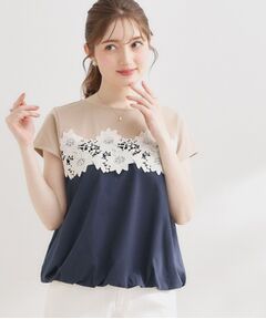Couture Brooch / クチュールブローチ カットソー | 【UVカット・接触冷感・洗える】レース バルーントップス
