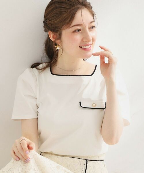 Couture Brooch / クチュールブローチ カットソー | 天竺リバーマリンコードTシャツ（オフホワイト(003)）