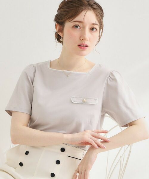Couture Brooch / クチュールブローチ カットソー | 天竺リバーマリンコードTシャツ（グレー(012)）