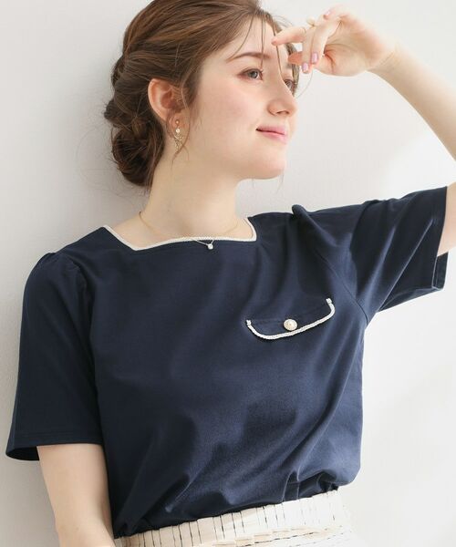 Couture Brooch / クチュールブローチ カットソー | 天竺リバーマリンコードTシャツ（ネイビー(094)）