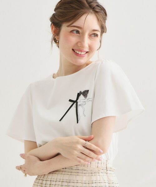 Couture Brooch / クチュールブローチ Tシャツ | リボンプリントTシャツ | 詳細1