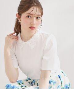 Couture Brooch / クチュールブローチ カットソー | 60シル衿レースカットソー