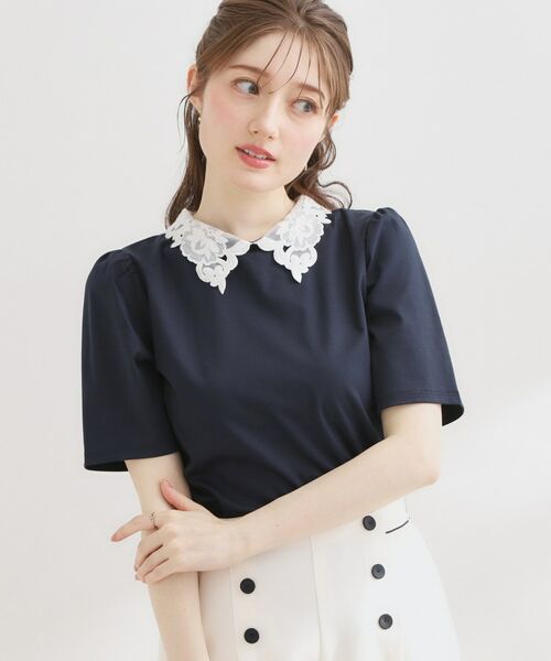 Couture Brooch / クチュールブローチ カットソー | 60シル衿レースカットソー | 詳細16