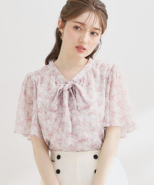 Couture Brooch / クチュールブローチ シャツ・ブラウス | モザイクフラワープリントブラウス(ピンク(172))