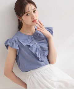 Couture Brooch / クチュールブローチ シャツ・ブラウス | リボンフリルストライプシャツ