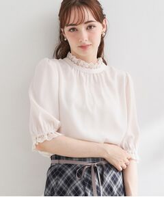 Couture Brooch / クチュールブローチ シャツ・ブラウス | エンブロレース前後2WAY5分袖ブラウス