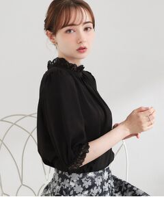 Couture Brooch / クチュールブローチ シャツ・ブラウス | エンブロレース前後2WAY5分袖ブラウス