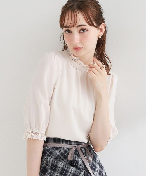 Couture Brooch / クチュールブローチ シャツ・ブラウス | エンブロレース前後2WAY5分袖ブラウス | 詳細1