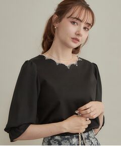 Couture Brooch / クチュールブローチ カットソー | 60シルスカラ刺繍エンブロプルオーバー