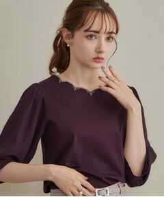 Couture Brooch / クチュールブローチ カットソー | 60シルスカラ刺繍エンブロプルオーバー