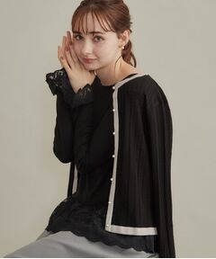 Couture Brooch / クチュールブローチ カットソー | 【重ね着で楽しめる・洗濯機可】レース レイヤードトップス