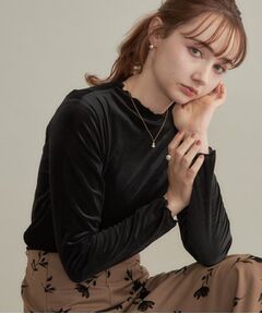 Couture Brooch / クチュールブローチ カットソー | 【上品な透け感・洗濯機可】シアーベロアトップス
