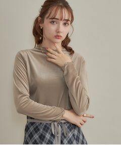 Couture Brooch / クチュールブローチ カットソー | 【上品な透け感・洗濯機可】シアーベロアトップス