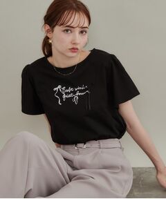Couture Brooch / クチュールブローチ Tシャツ | 【接触冷感・UVカット・洗える】リボン ロゴTシャツ