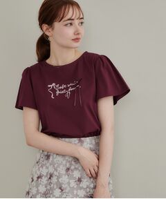 Couture Brooch / クチュールブローチ Tシャツ | 【接触冷感・UVカット・洗える】リボン ロゴTシャツ