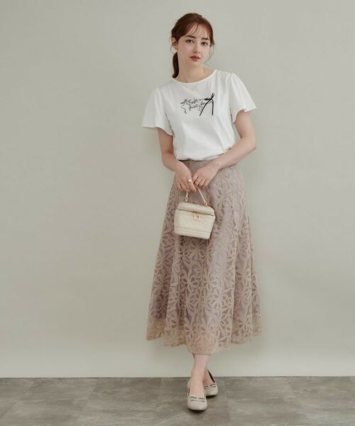 Couture Brooch / クチュールブローチ Tシャツ | 【接触冷感・UVカット・洗える】リボン ロゴTシャツ | 詳細1