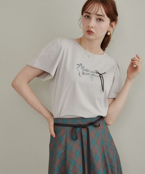 Couture Brooch / クチュールブローチ Tシャツ | 【接触冷感・UVカット・洗える】リボン ロゴTシャツ | 詳細13