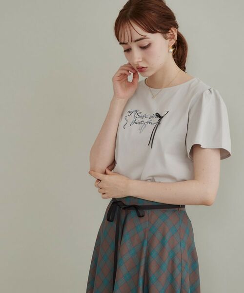 Couture Brooch / クチュールブローチ Tシャツ | 【接触冷感・UVカット・洗える】リボン ロゴTシャツ | 詳細14