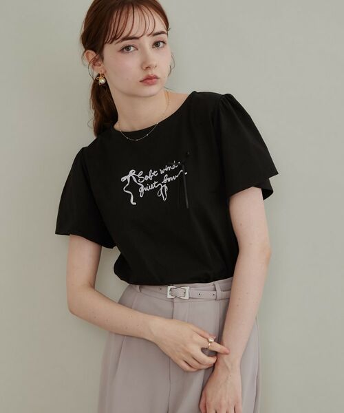 Couture Brooch / クチュールブローチ Tシャツ | 【接触冷感・UVカット・洗える】リボン ロゴTシャツ | 詳細19