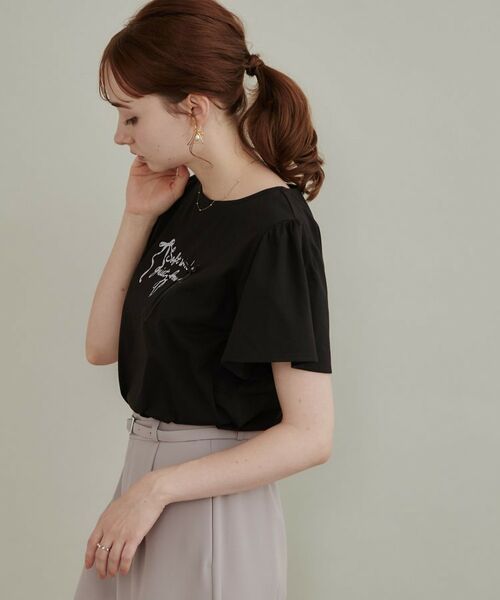 Couture Brooch / クチュールブローチ Tシャツ | 【接触冷感・UVカット・洗える】リボン ロゴTシャツ | 詳細20