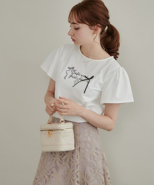 Couture Brooch / クチュールブローチ Tシャツ | 【接触冷感・UVカット・洗える】リボン ロゴTシャツ | 詳細5