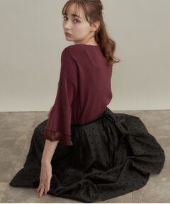 Couture Brooch / クチュールブローチ ロング・マキシ丈スカート | 【セットアップ可・着映えて上品】フロッキードットスカート