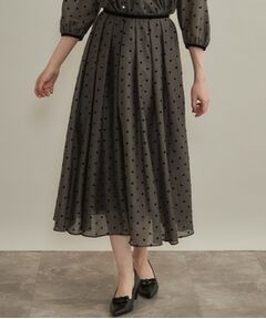 Couture Brooch / クチュールブローチ ロング・マキシ丈スカート | 【セットアップ可・着映えて上品】フロッキードットスカート