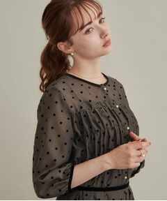 Couture Brooch / クチュールブローチ シャツ・ブラウス | 【セットアップ可・着映えて上品】フロッキードットブラウス