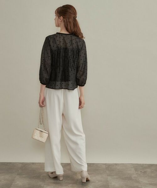 Couture Brooch / クチュールブローチ シャツ・ブラウス | 【セットアップ可・着映えて上品】フロッキードットブラウス | 詳細5