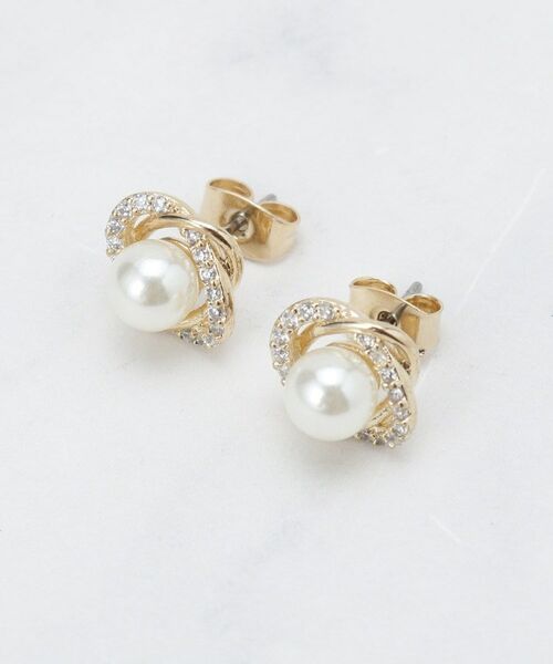 Couture Brooch / クチュールブローチ ピアス・イヤリング | パール調ビジューピアス（ゴールド(007)）