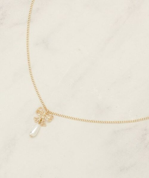 Couture Brooch / クチュールブローチ ネックレス・ペンダント・チョーカー | リボンパール調ネックレス（ゴールド(507)）