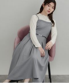 Couture Brooch / クチュールブローチ ロング・マキシ丈ワンピース | ビットモチーフタックキャミワンピース