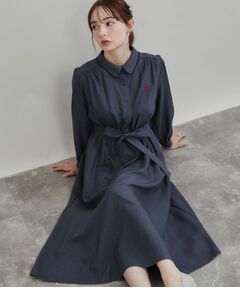 Couture Brooch / クチュールブローチ ミニ丈・ひざ丈ワンピース | ピコレーストリミングシャツワンピース