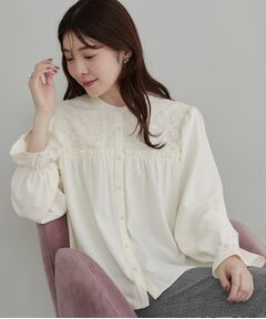 Couture Brooch / クチュールブローチ シャツ・ブラウス | レースギャザーブラウス