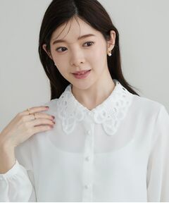Couture Brooch / クチュールブローチ シャツ・ブラウス | レース衿ジョーゼットブラウス