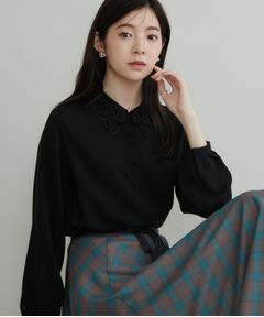 Couture Brooch / クチュールブローチ シャツ・ブラウス | レース衿ジョーゼットブラウス
