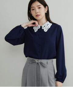 Couture Brooch / クチュールブローチ シャツ・ブラウス | レース衿ジョーゼットブラウス