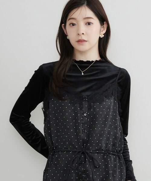 Couture Brooch / クチュールブローチ キャミソール・チューブトップ | ドットサテンレースキャミ | 詳細1