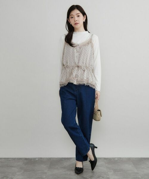 Couture Brooch / クチュールブローチ キャミソール・チューブトップ | ドットサテンレースキャミ | 詳細13