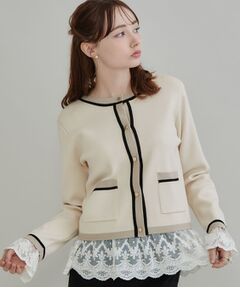 Couture Brooch / クチュールブローチ カーディガン・ボレロ | 配色総針スカラカーディ