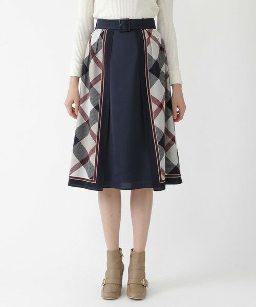 セール クレストブリッジチェックスカーフコンビプリントスカート ミニ ひざ丈スカート Blue Label Black Label Crestbridge ブルーレーベル ブラックレーベル クレストブリッジ ファッション通販 タカシマヤファッションスクエア