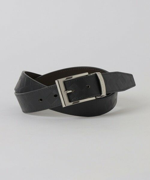 BLUE LABEL / BLACK LABEL CRESTBRIDGE / ブルーレーベル / ブラックレーベル・クレストブリッジ  ベルト・サスペンダー | エンボスクレストブリッジチェックリバーシブルベルト（グレー4）