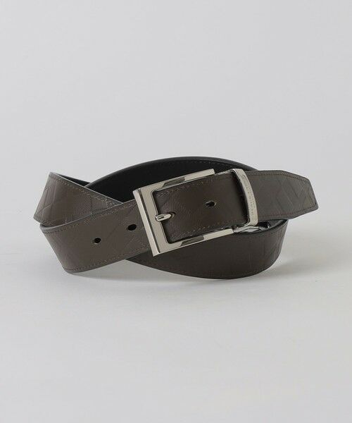 BLUE LABEL / BLACK LABEL CRESTBRIDGE / ブルーレーベル / ブラックレーベル・クレストブリッジ  ベルト・サスペンダー | エンボスクレストブリッジチェックリバーシブルベルト（ブラウン8）