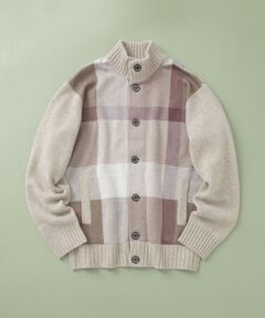 BLUE LABEL / BLACK LABEL CRESTBRIDGE / ブルーレーベル / ブラックレーベル・クレストブリッジ  ニット・セーター | 【WEB限定】パネルチェックハイネックカーディガン