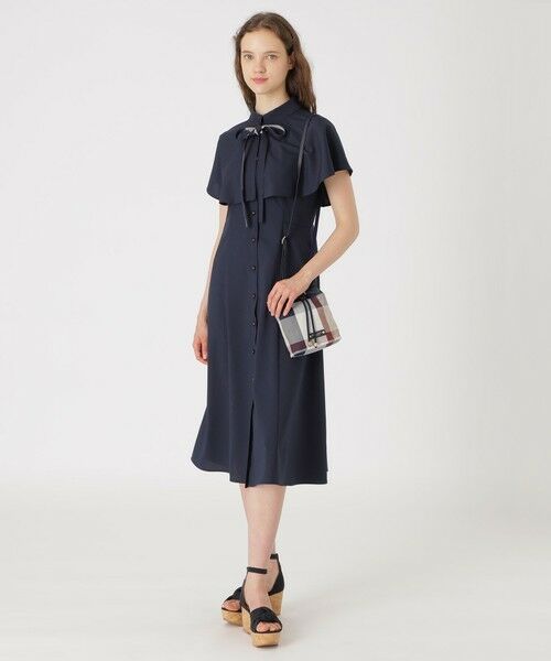 クレストブリッジチェックキャンバス巾着 （ショルダーバッグ）｜BLUE