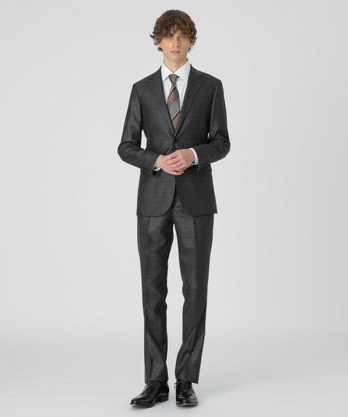 【美品】ブラックレーベルクレストブリッジ　スーツ　チェック　セットアップ　赤身幅49cm